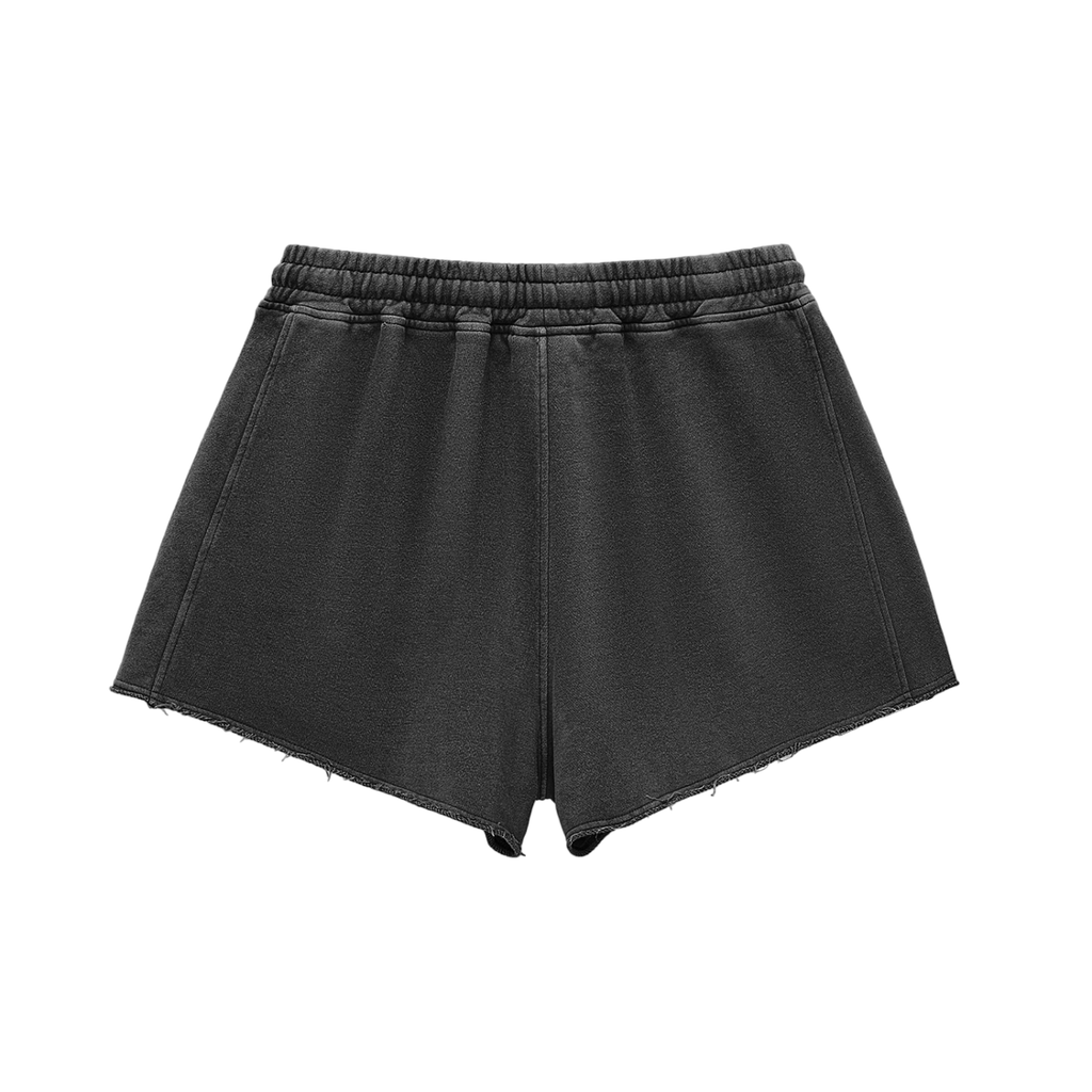 Cunt | Snow Washed Raw Edge Drawstring Shorts