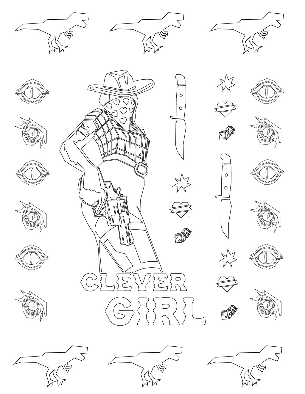 June Dirtbag Western Coloring Page Bundle