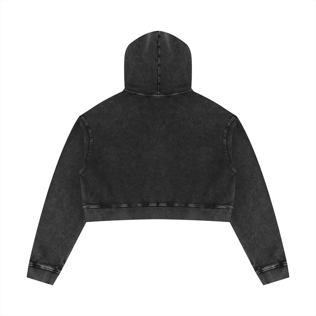 Maneater | Mineral Washed Crop Hoodie